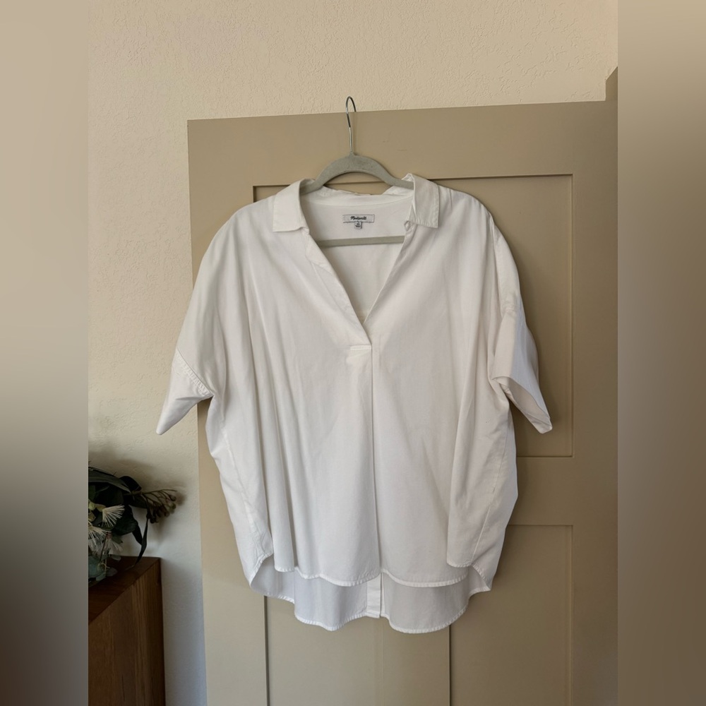 Madewell XL White V Neck Collared Shirt